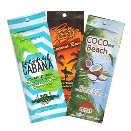 12 Coconut Tanning Lotion Sample Packets
