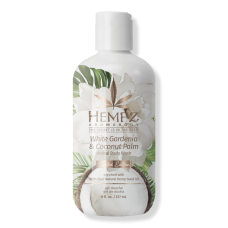 Hempz Paradise Island White Gardenia & Coconut Palm Herbal Body Wash 8 oz with Pouf